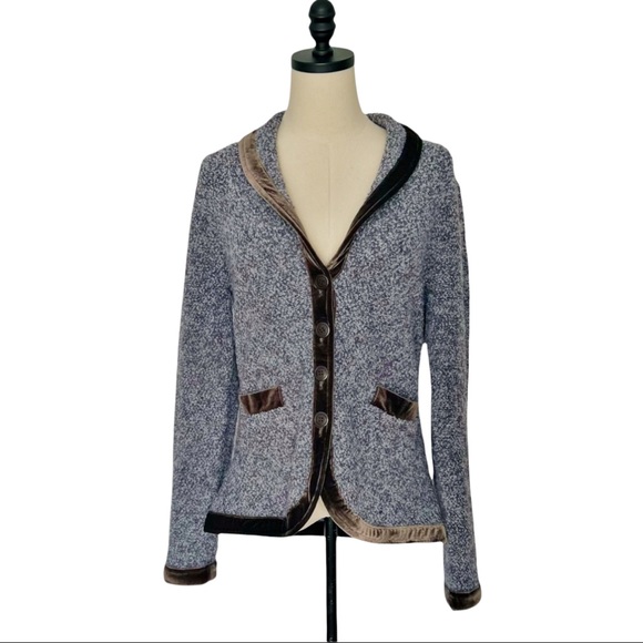 Anthro HWR Monogram Boucle Velvet Touring Jacket - Picture 2 of 7